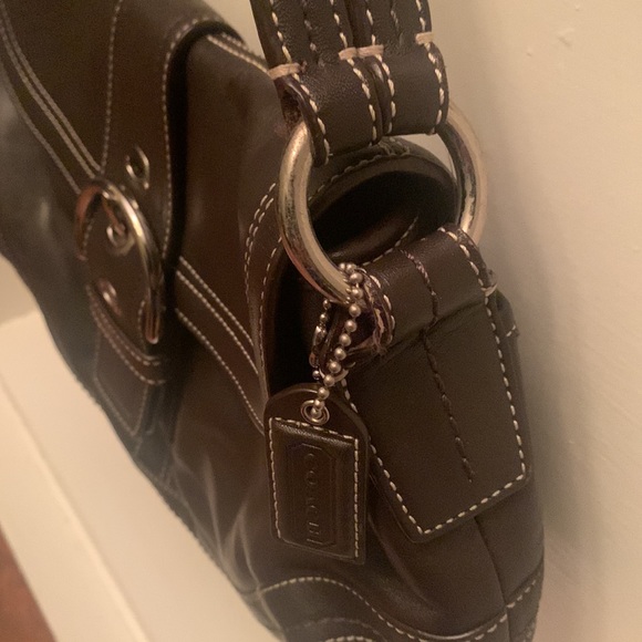 Coach Soho Hobo Brown Leather Flap Shoulderbag F10910 - Picture 4 of 13